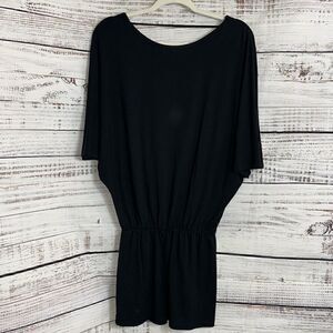 Beyond yoga Dress Womens Sz XS Dolman Sleeve Cover up mini Black Tunic Boxy